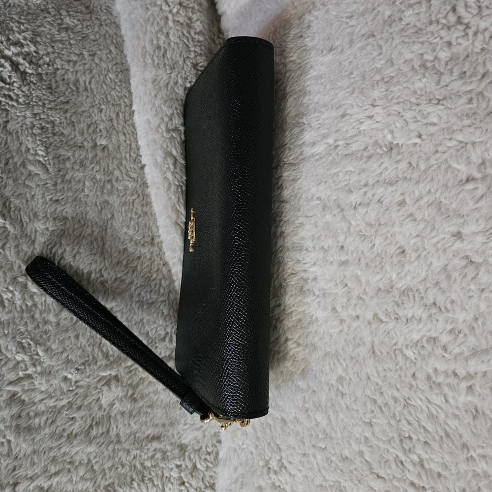 Coach Black Wristlet with Gold Accents - Picture 5 of 7